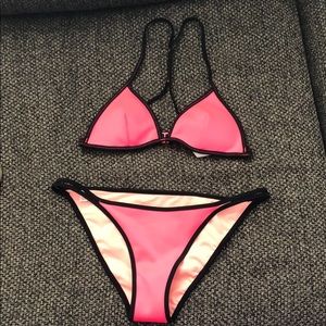 Neon Pink and Black Bikini